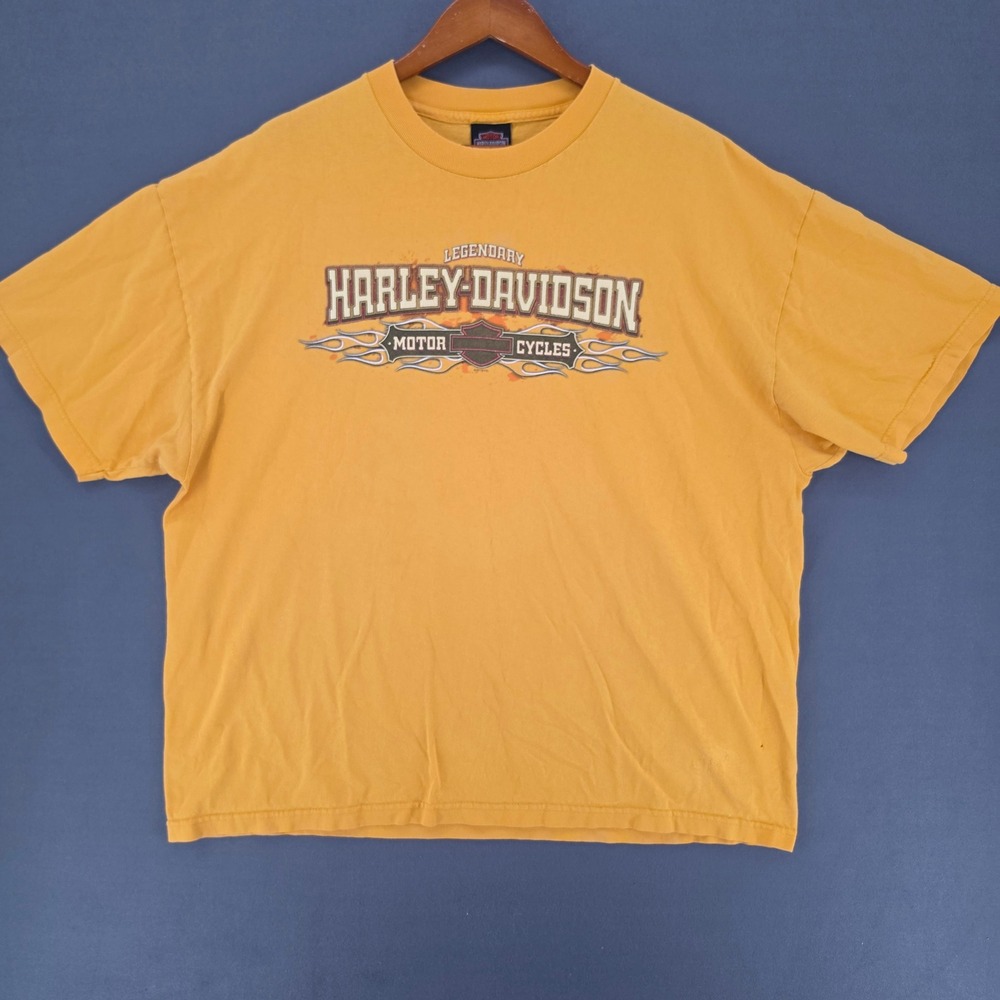 Harley-Davidson Windy City Chicago T-Shirt Yellow Graphic Tee XL